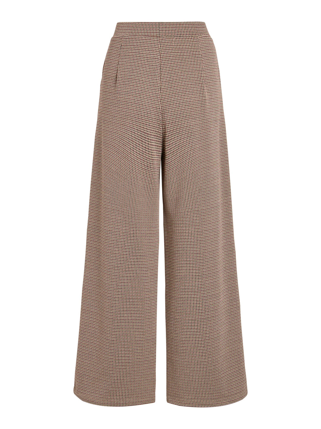 Vila 14119773 chekka lange broek dames bruin dessin