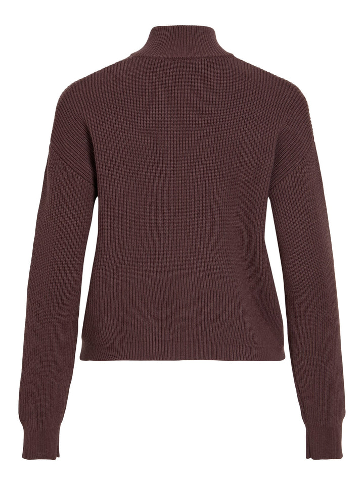 Vila 14121024 Latte vest gebreid dames bruin