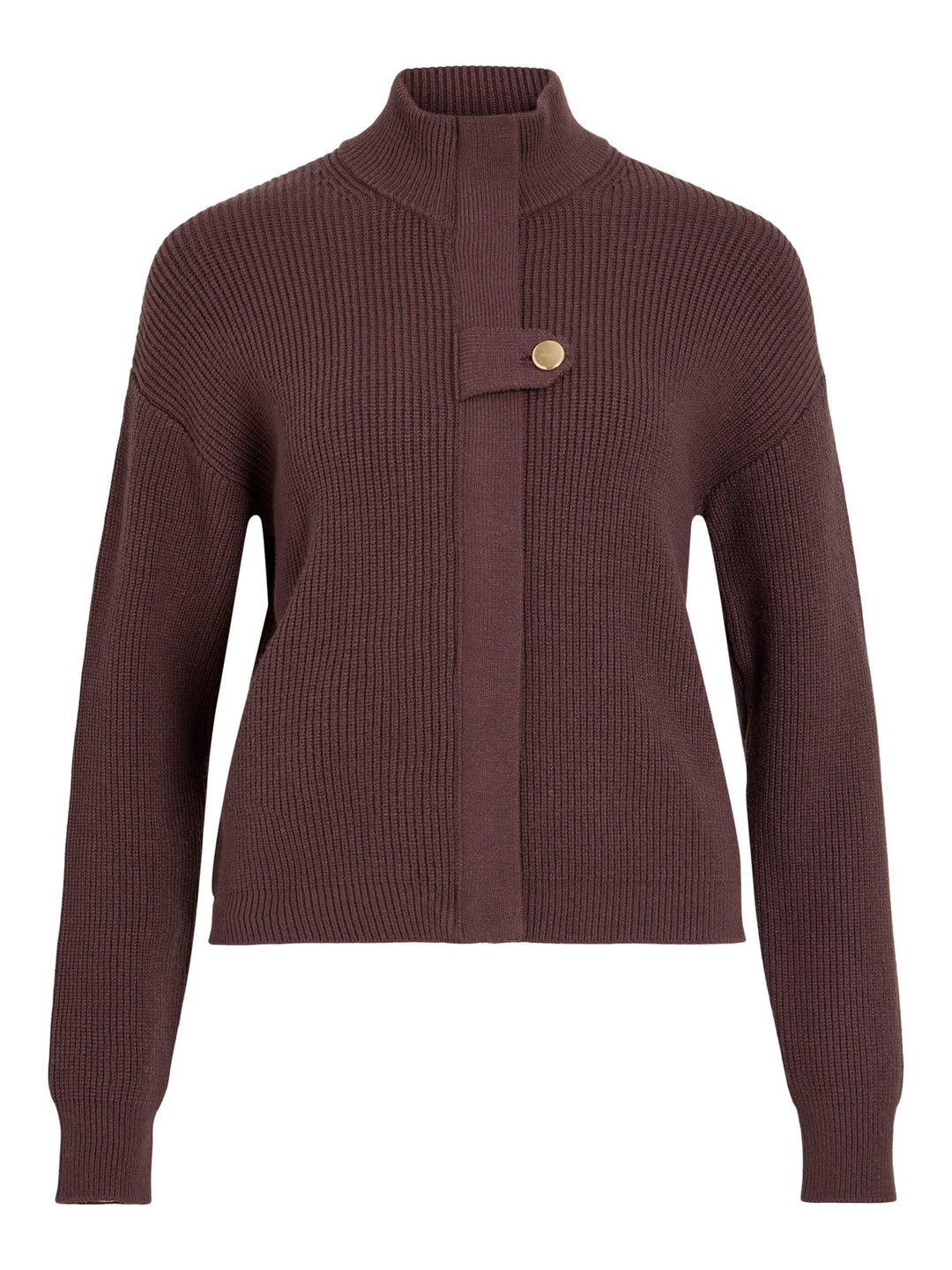 Vila 14121024 Latte vest gebreid dames bruin