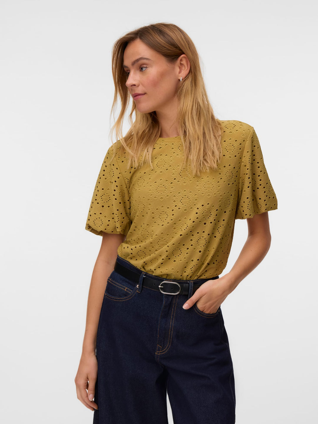 VERO MODA VMTASSA LIV BALLOON SLEEVE TOP – dames - Kaki