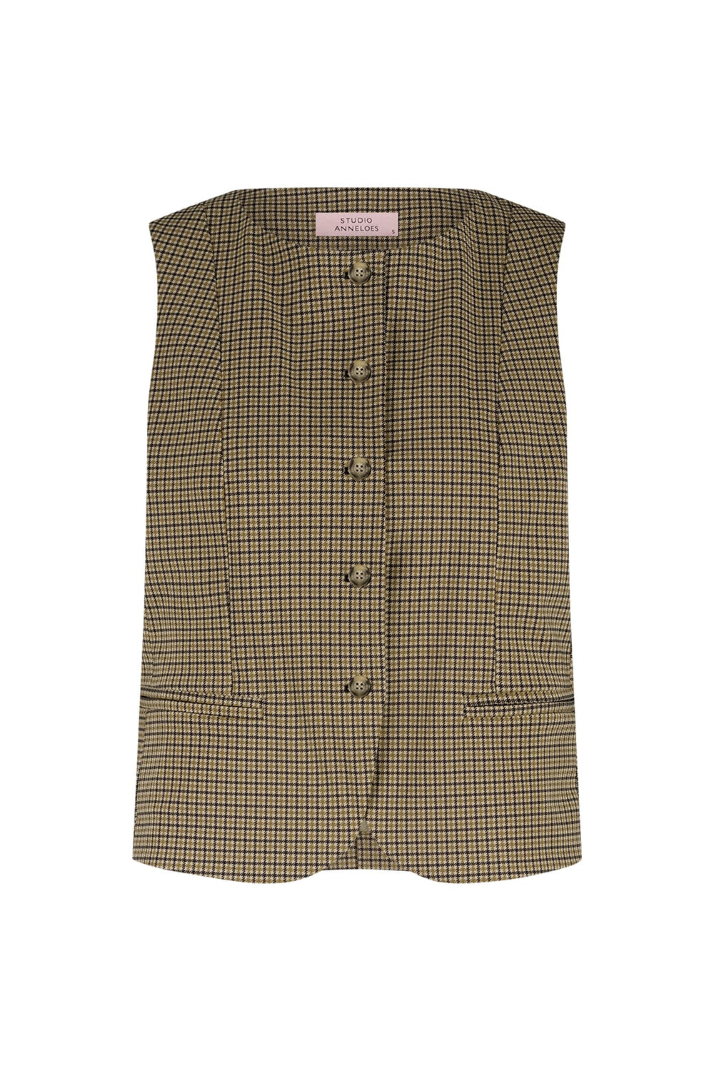 Studio Anneloes 13090 vest gebreid dames bruin dessin