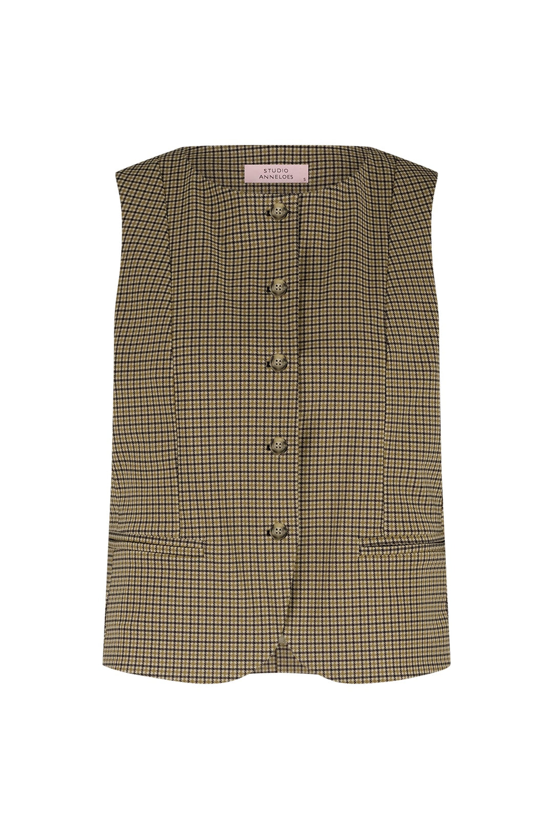 Studio Anneloes 13090 vest gebreid dames bruin dessin