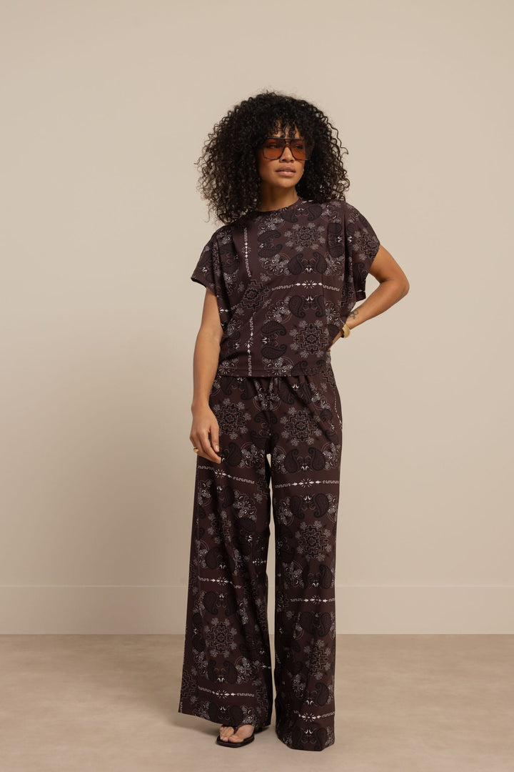 Studio Anneloes Grace paisley trousers bruin dessin – dames