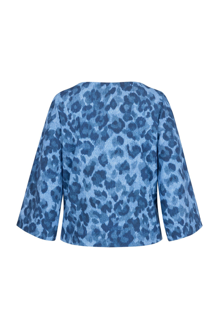 Studio Anneloes Ilja leopard top – dames - Blauw Dessin