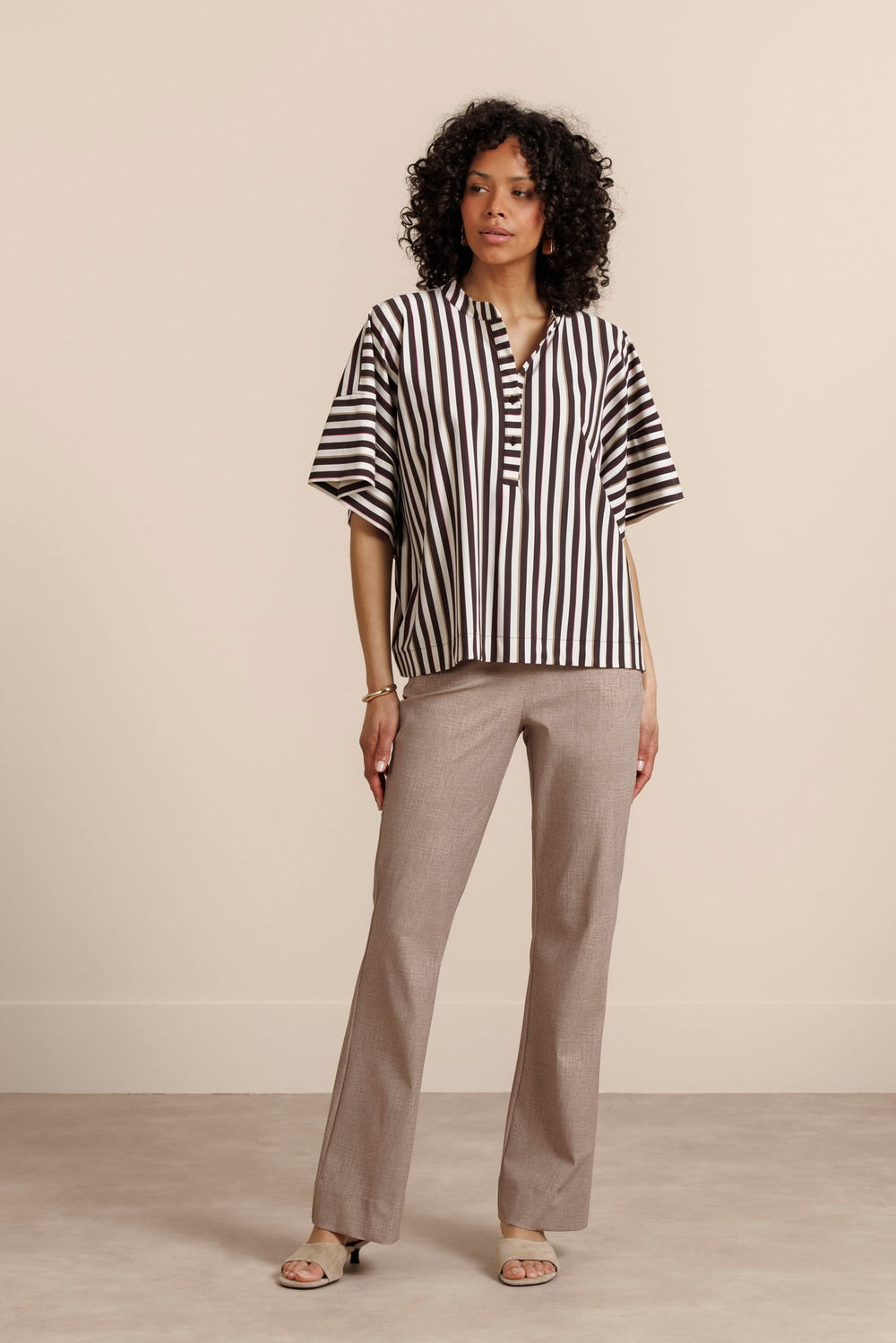 Studio Anneloes 13862 laureen top l/m dames ecru dessin