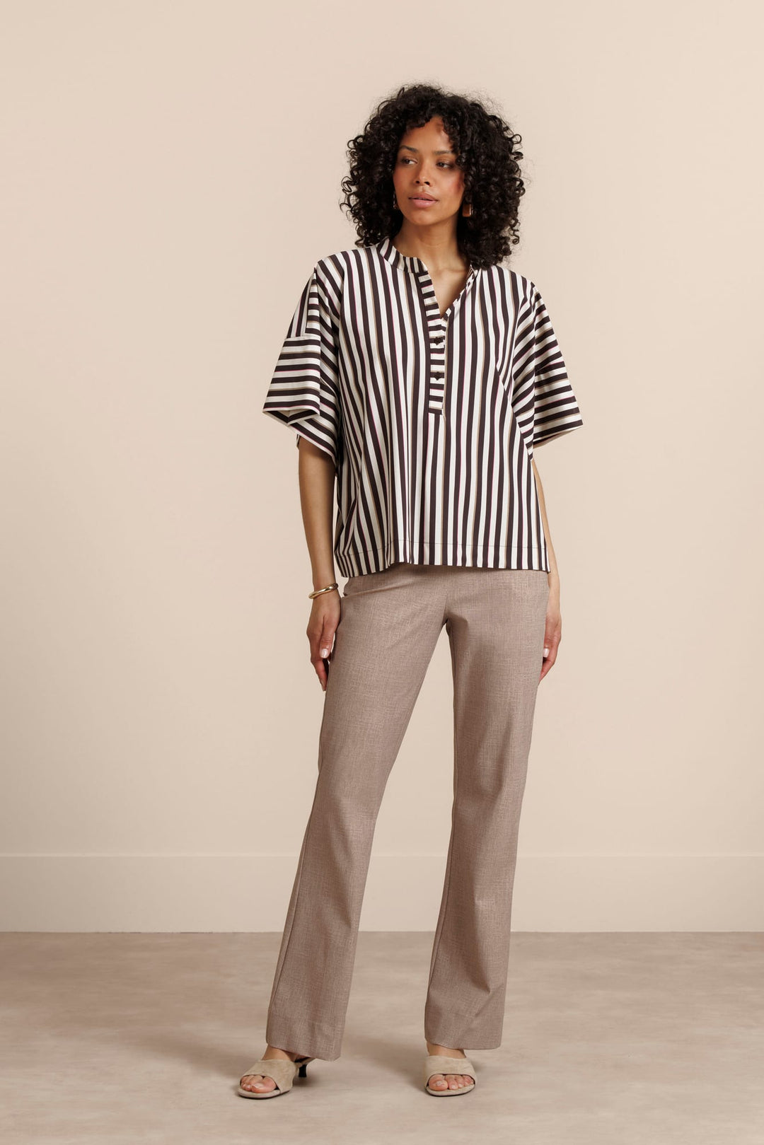 Studio Anneloes 13862 laureen top l/m dames ecru dessin