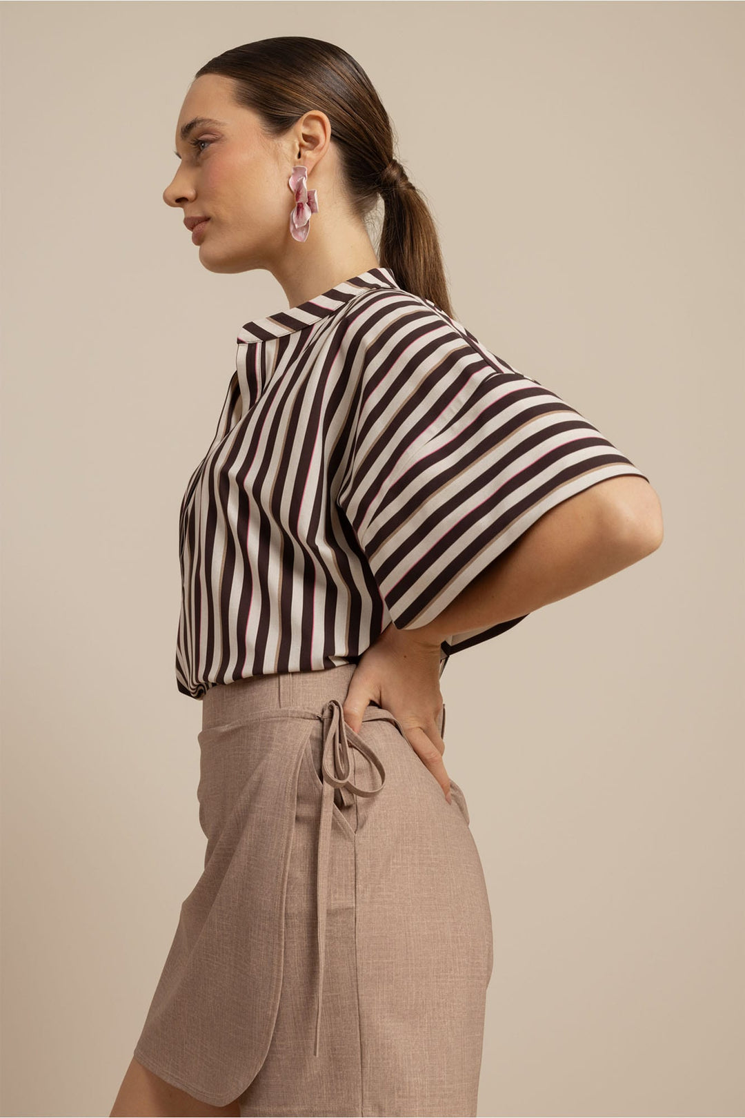 Studio Anneloes 13862 laureen top l/m dames ecru dessin