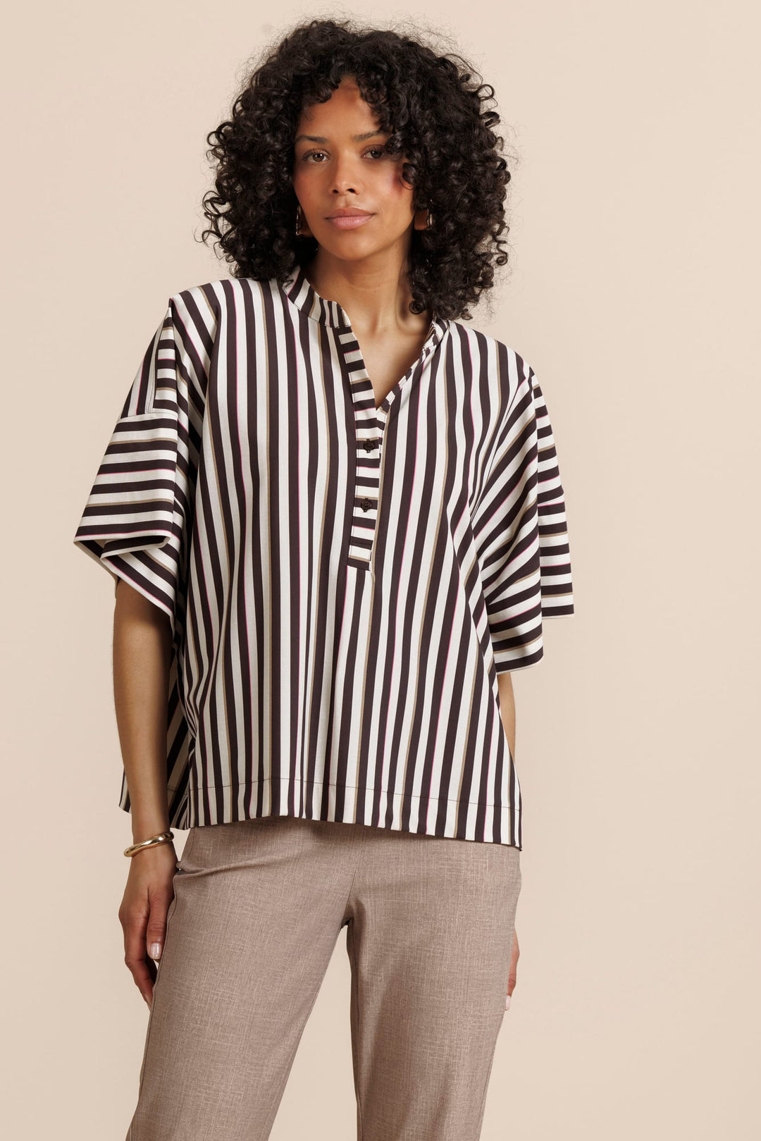 Studio Anneloes 13862 laureen top l/m dames ecru dessin