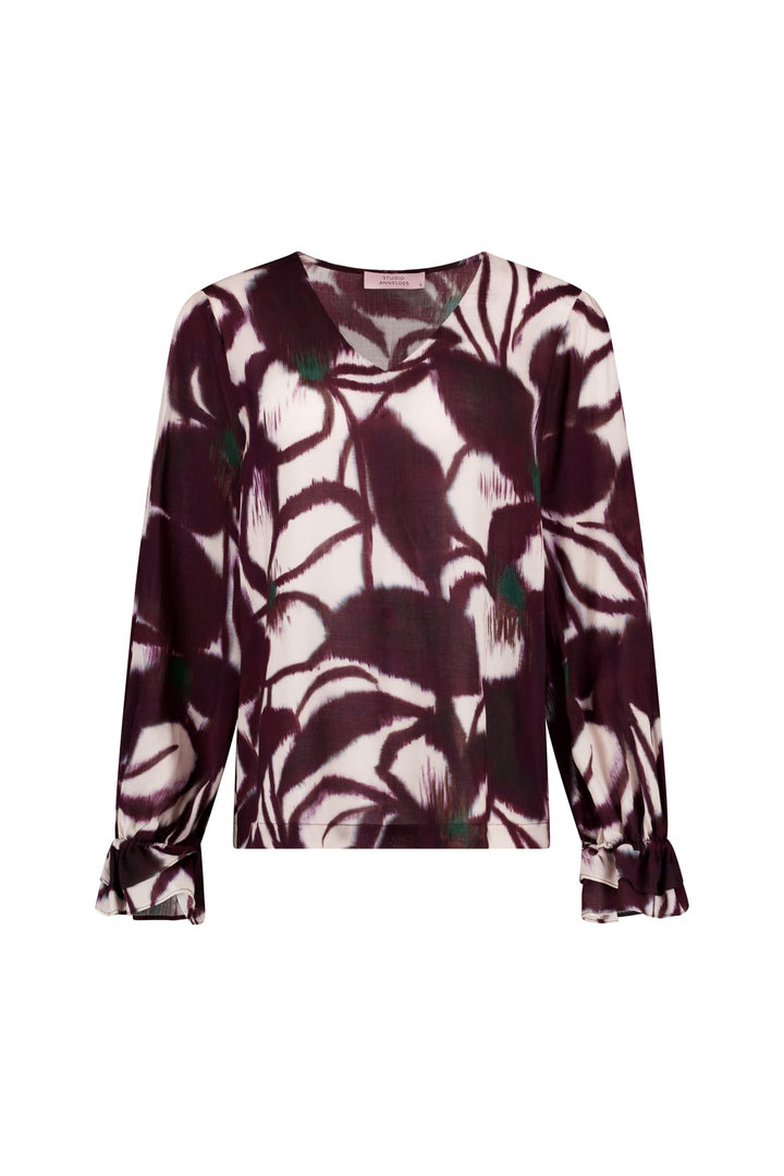 Studio Anneloes 14236 Paula top l/m dames paars dessin