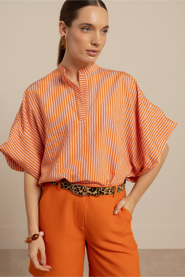 Studio Anneloes Laureen blouse oranje dessin – dames