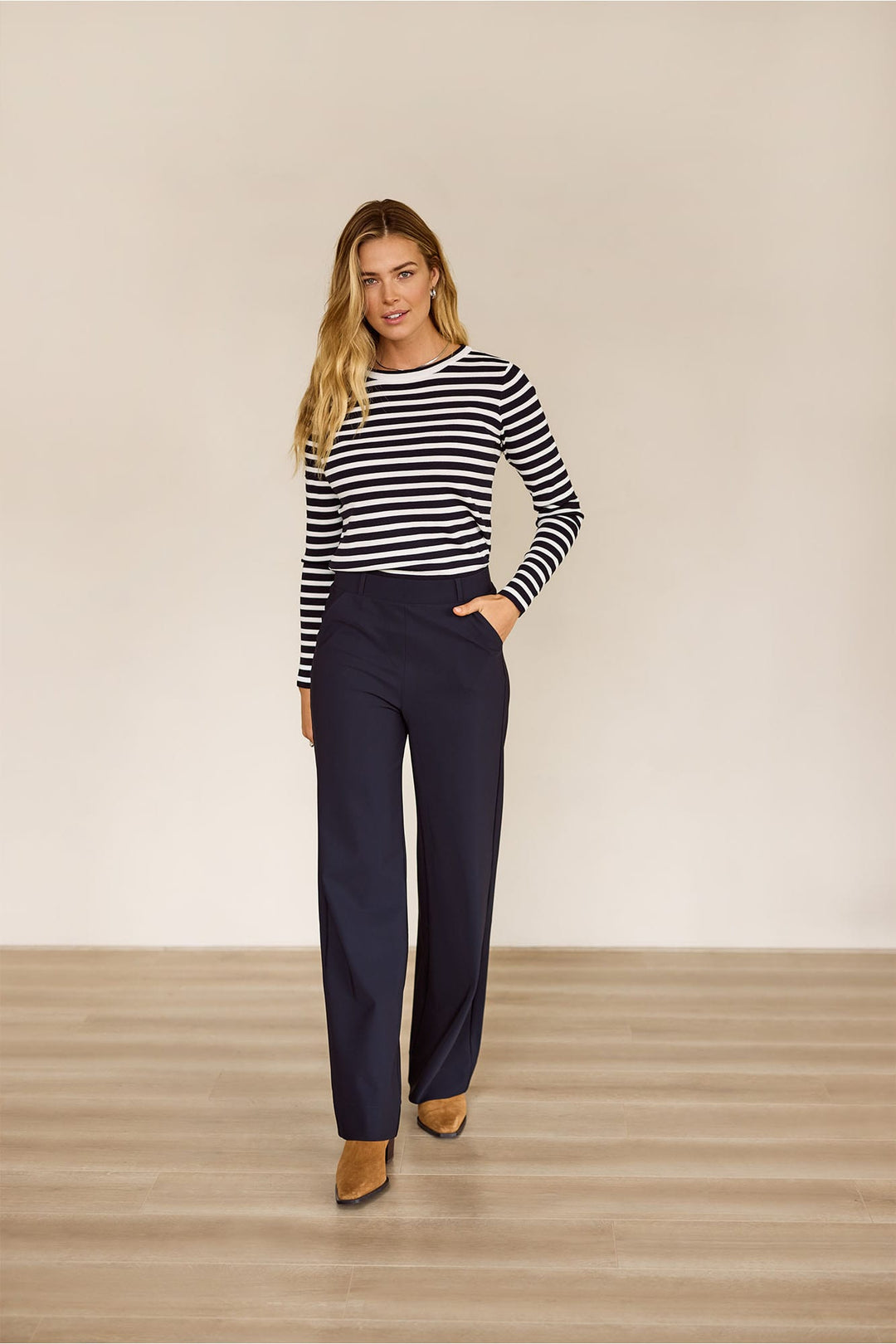 Studio Anneloes Lexie lange broek dames – navy