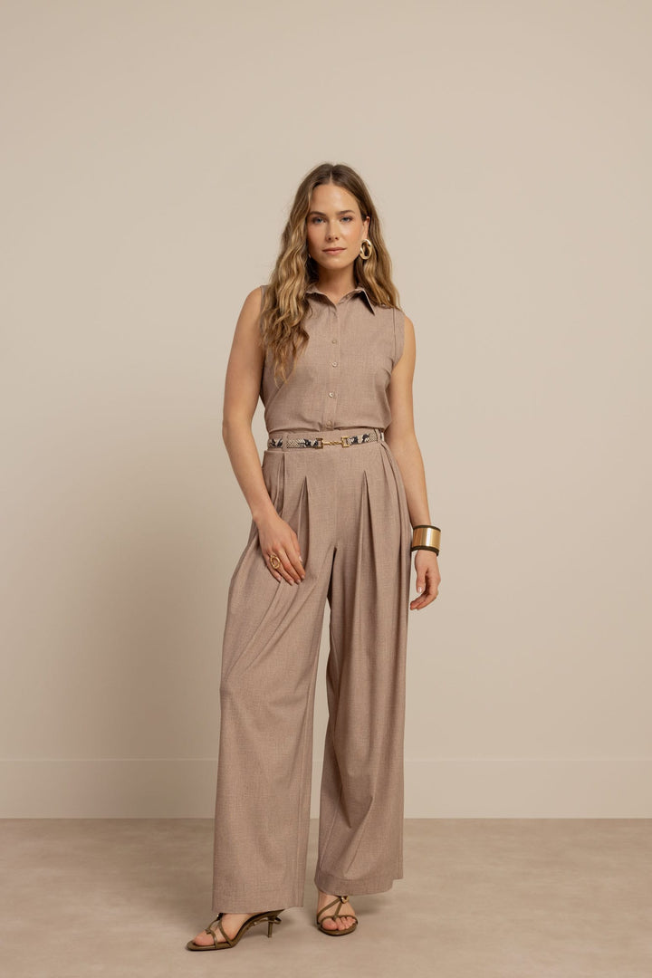 Studio Anneloes Georgie blouse l/m taupe – dames