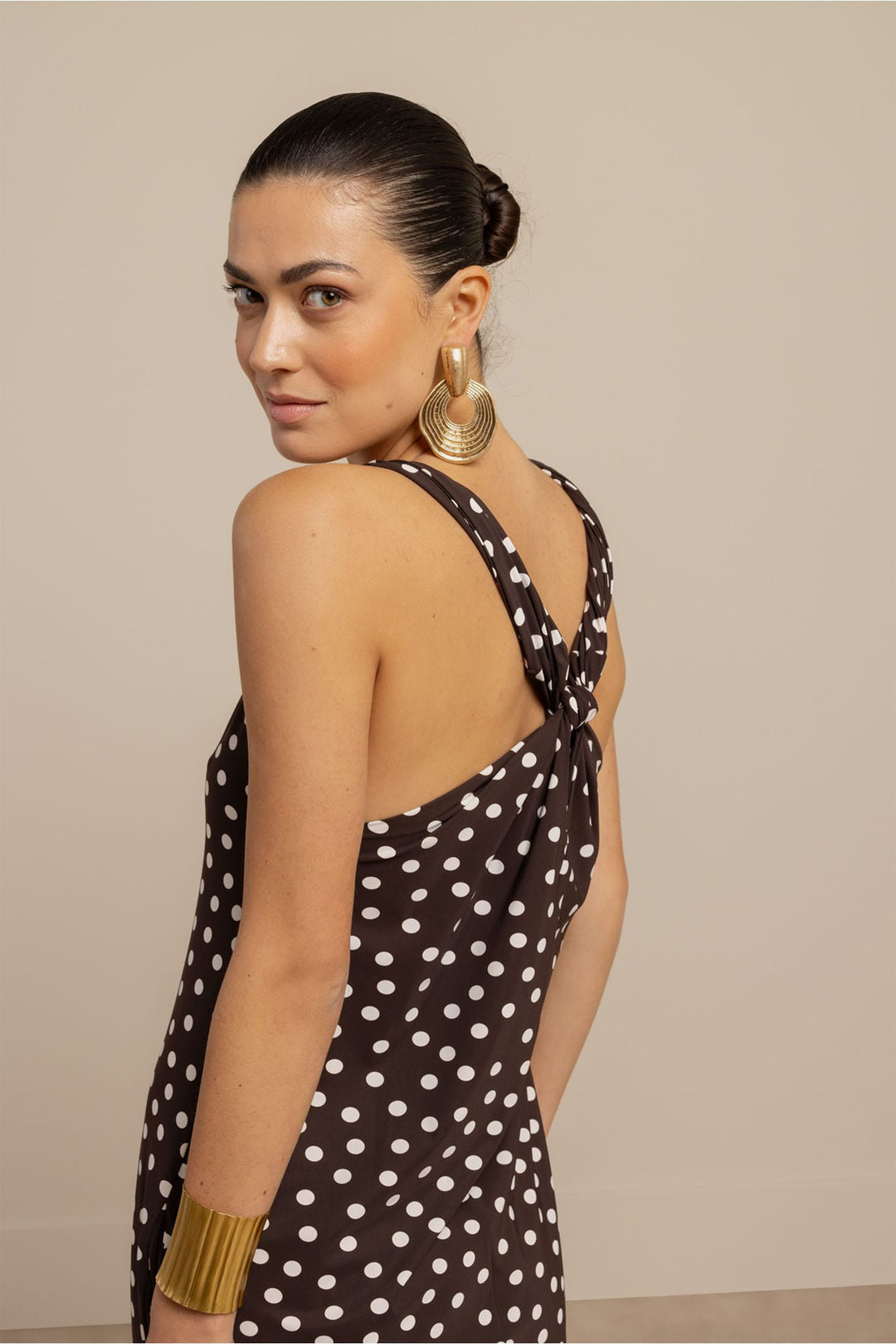 Studio Anneloes 13938 Norah jurk midi dames bruin dessin
