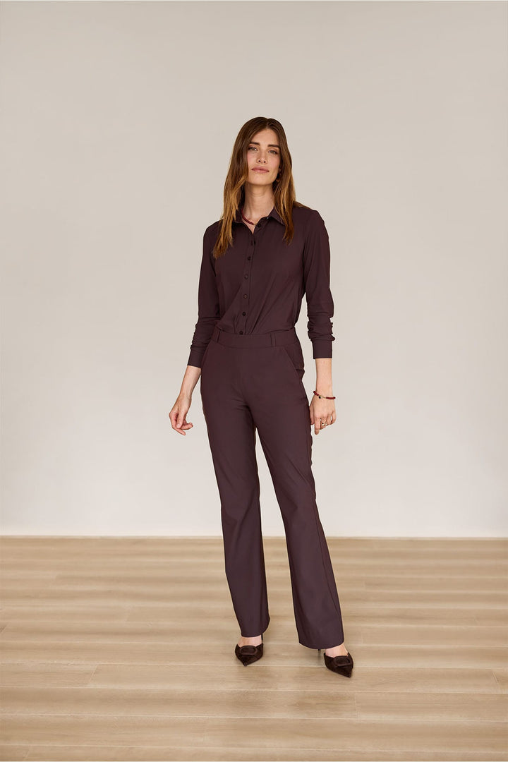 Studio Anneloes 94800 flair bonded – dames lange broek bruin