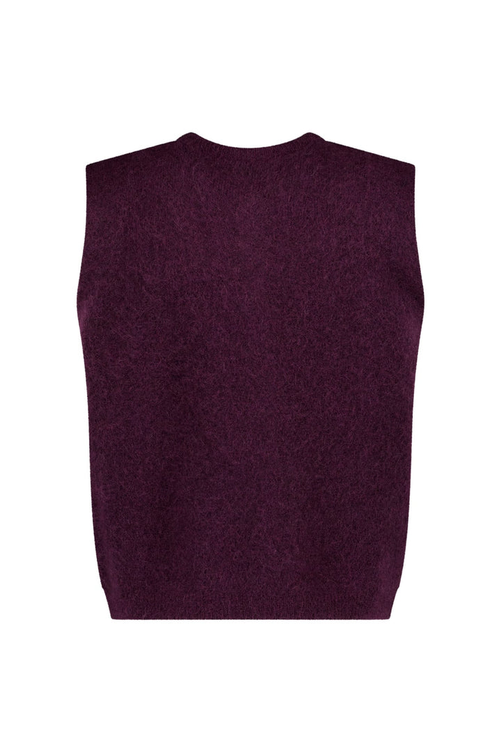 Studio Anneloes 14450 bibi vest gebreid aubergine – dames