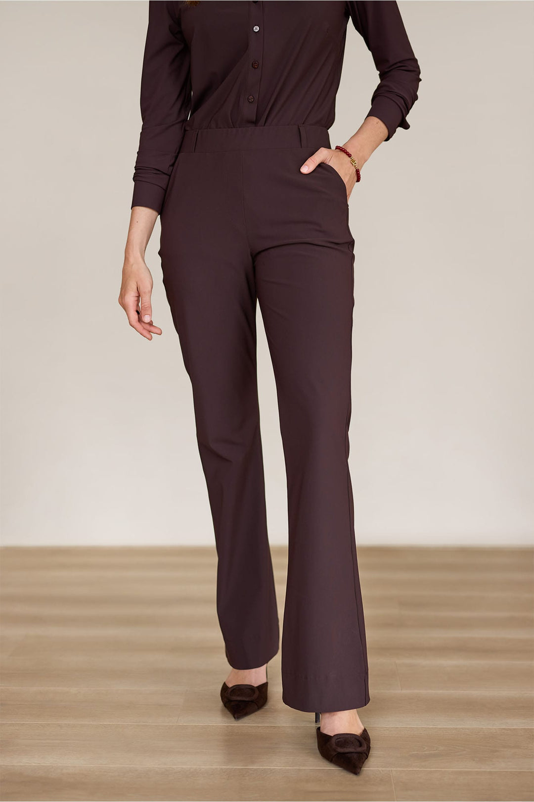 Studio Anneloes 94800 flair bonded lange broek bruin