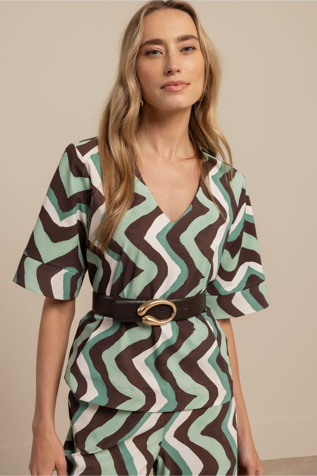 Studio Anneloes 13550 Chantou top dames - groen dessin
