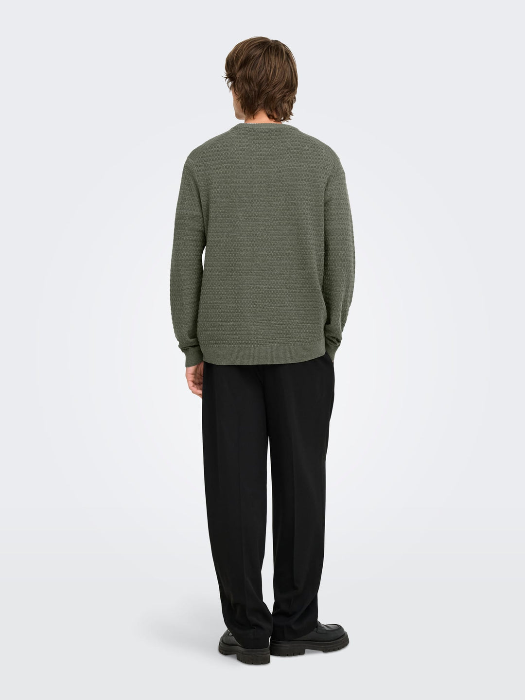 ONLY &amp; SONS 22038965 loui trui donkergroen – heren