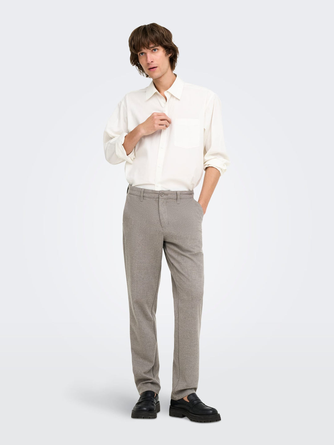 ONLY &amp; SONS 22040087 mark lange broek heren licht bruin - L34
