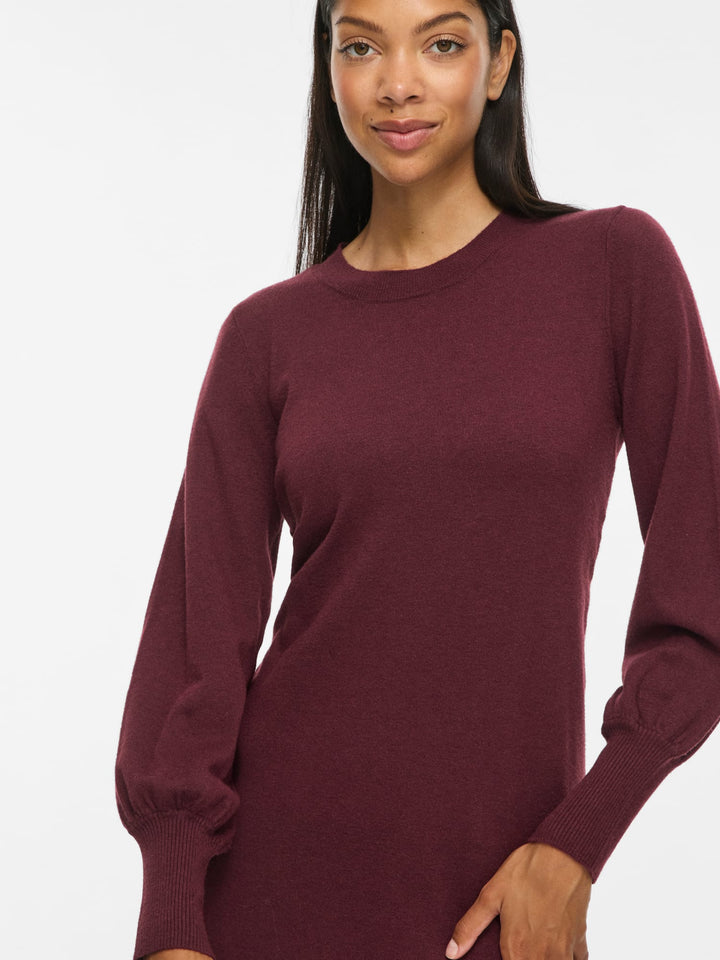 Vila 14110188 kerry jurk kort dames bordeaux