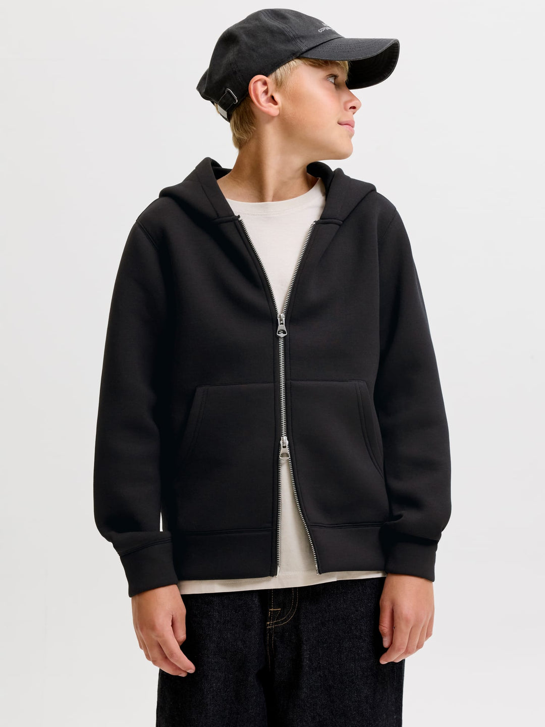 jack & jones kids vest sweat zwart – jongens