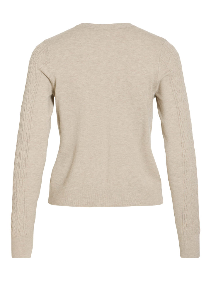Vila 14115309 kerry vest gebreid dames – zand