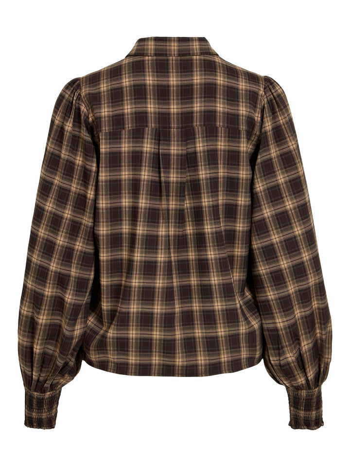Vila 14119875 Lene blouse l/m dames bruin dessin
