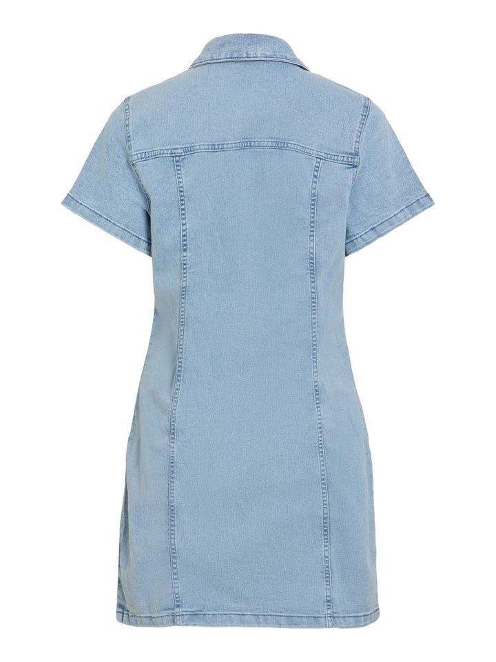 Vila VINISA S/S Denim jurk kort – dames - Blue Denim