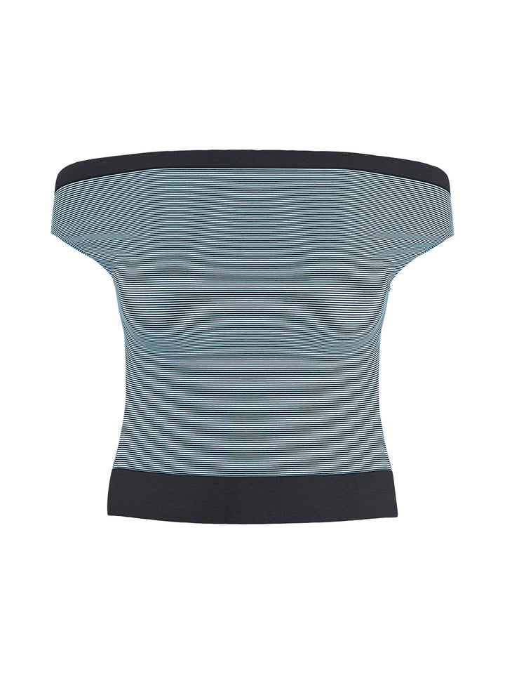 Hype drop 32000951 paige off-shoulder top blauw dessin