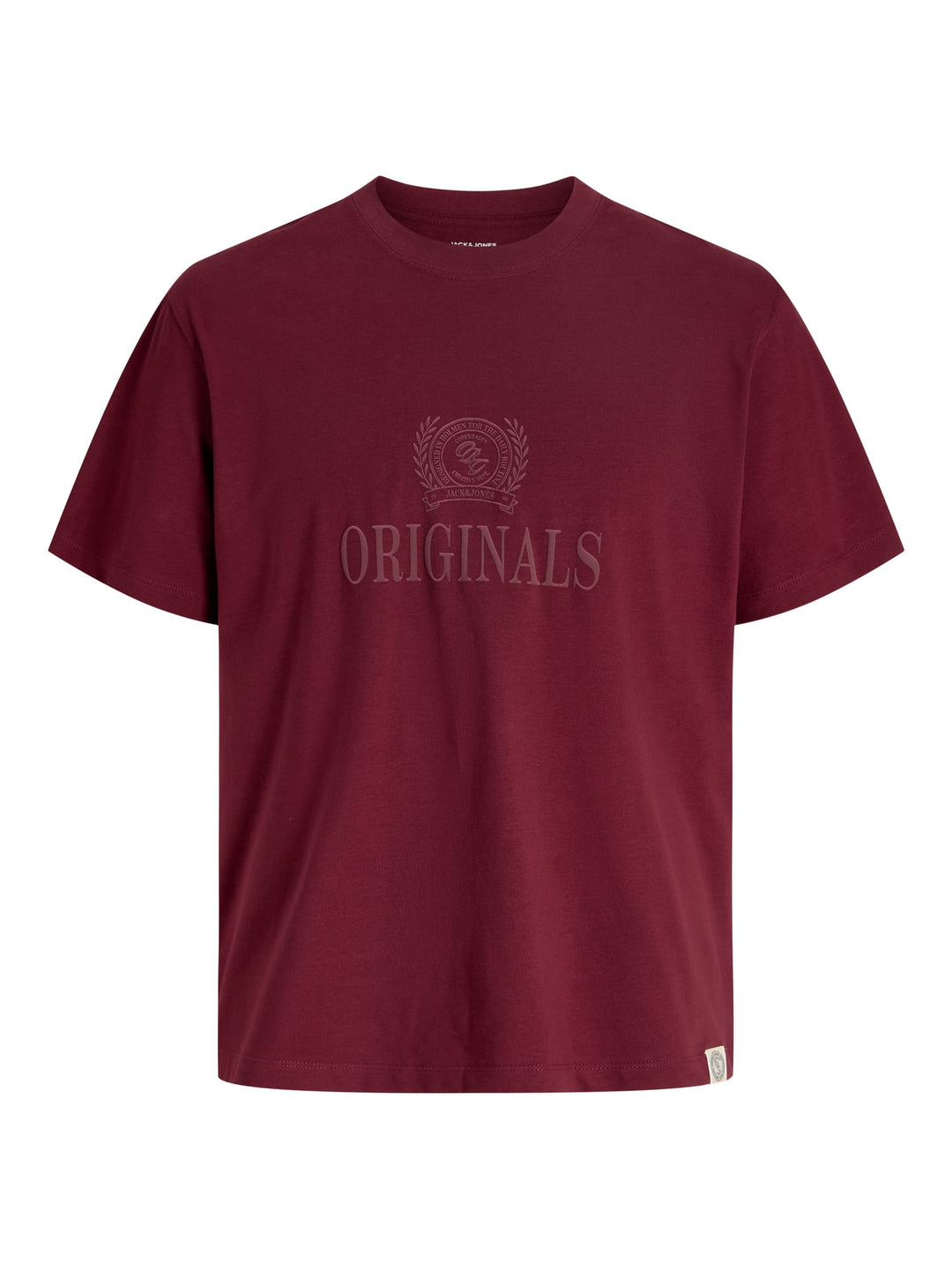 Jack & Jones t-shirt k/m heren wijnrood – 12299800 FREDERIKSBERG