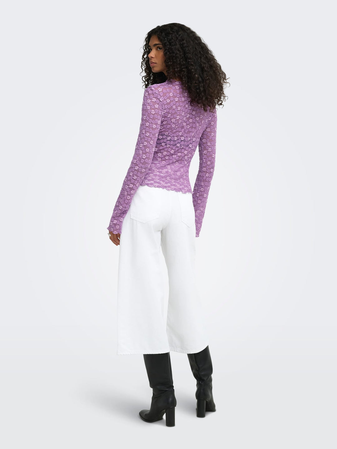 Only 15384092 Lollie top l/m dames – paars dessin