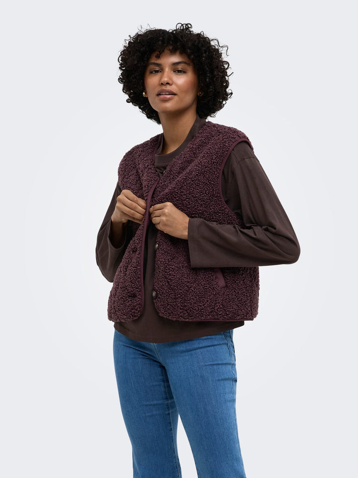 Only Ines gilet bordeaux – dames