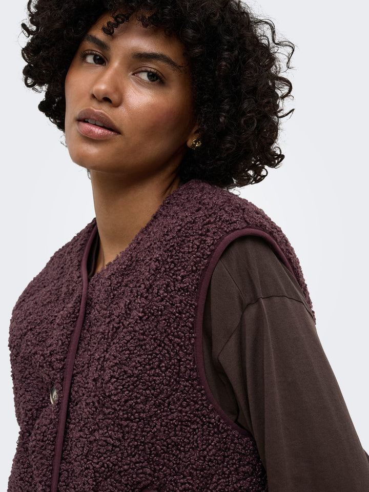 Only Ines gilet bordeaux – dames