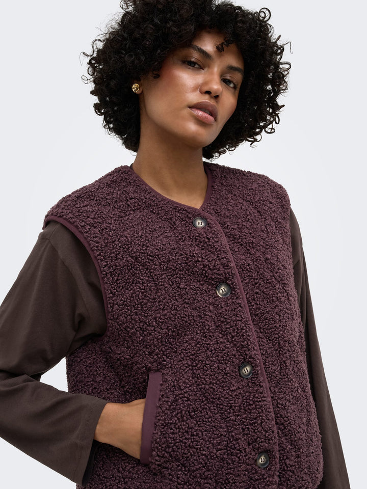 Only Ines gilet bordeaux – dames