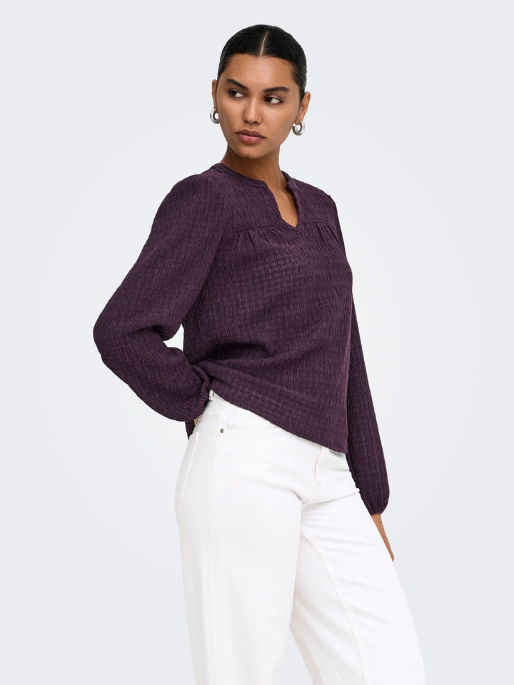 Only 15384066 lilse top l/m aubergine – dames