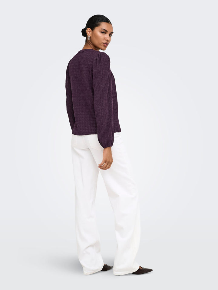 Only 15384066 lilse top l/m aubergine – dames