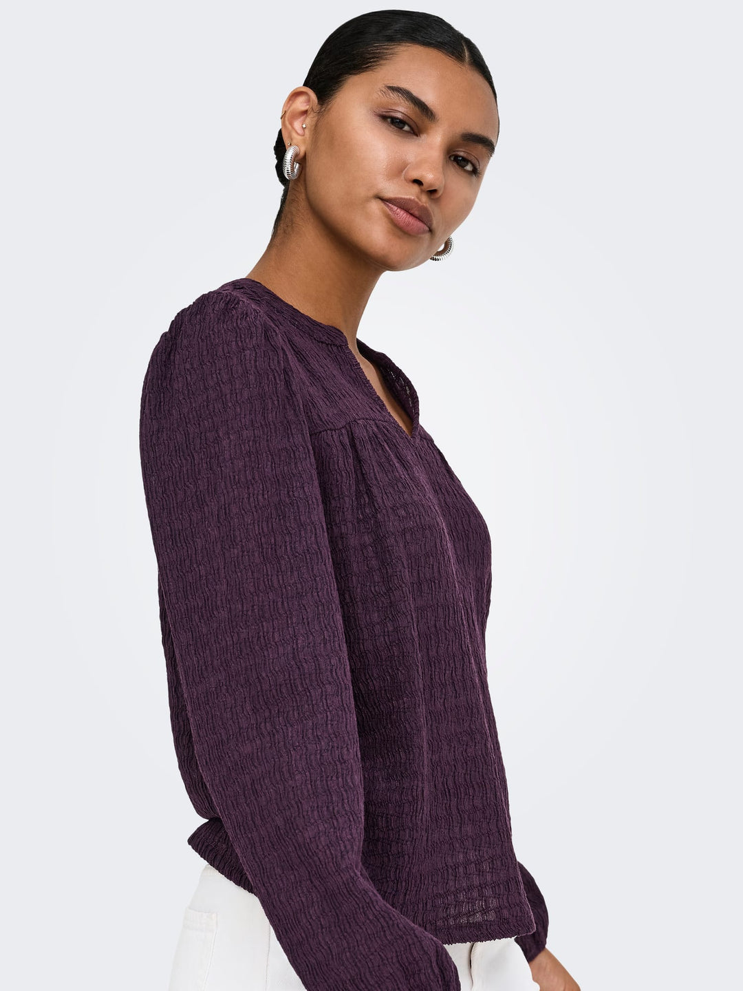 Only 15384066 lilse top l/m aubergine – dames