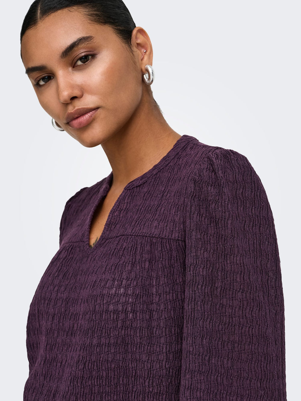 Only 15384066 lilse top l/m aubergine – dames