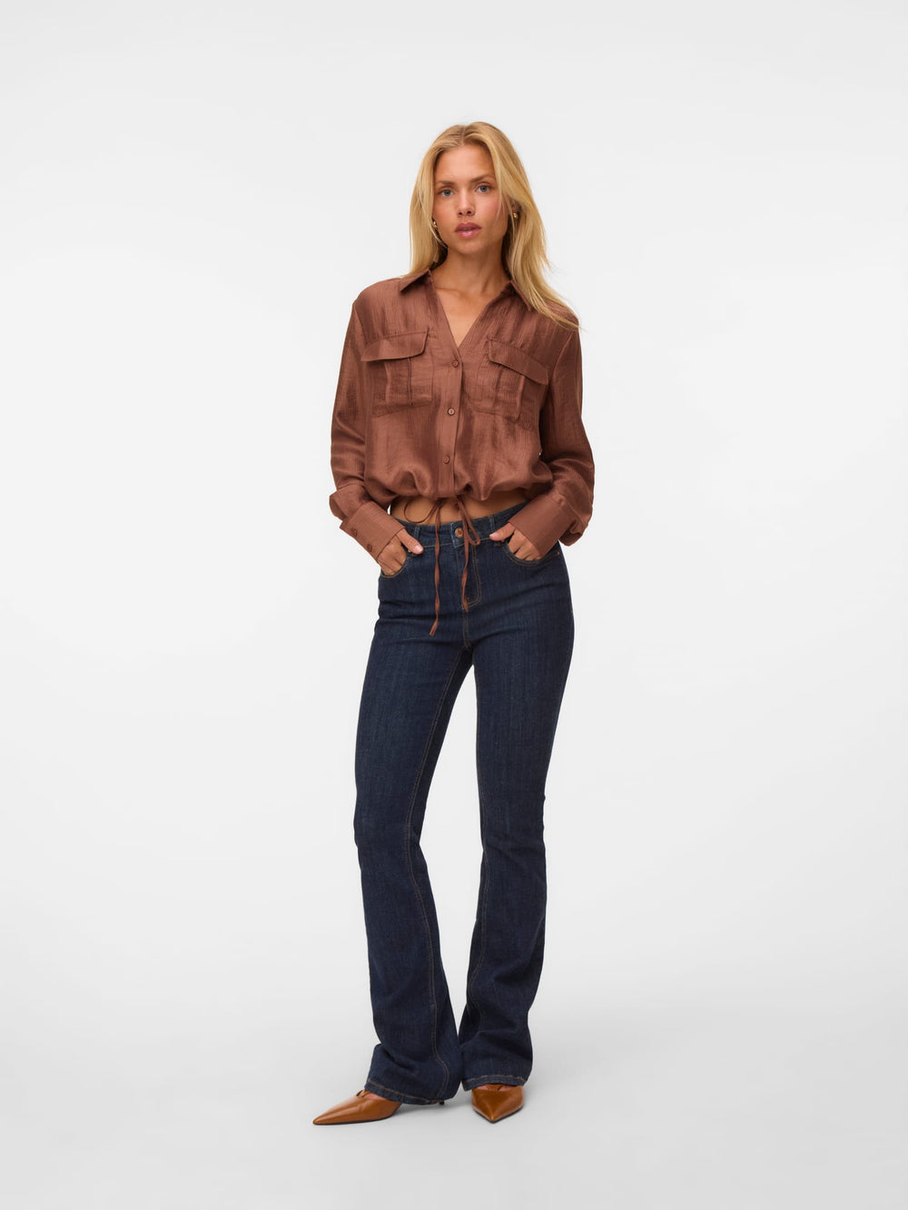VERO MODA blouse l/m bruin – dames