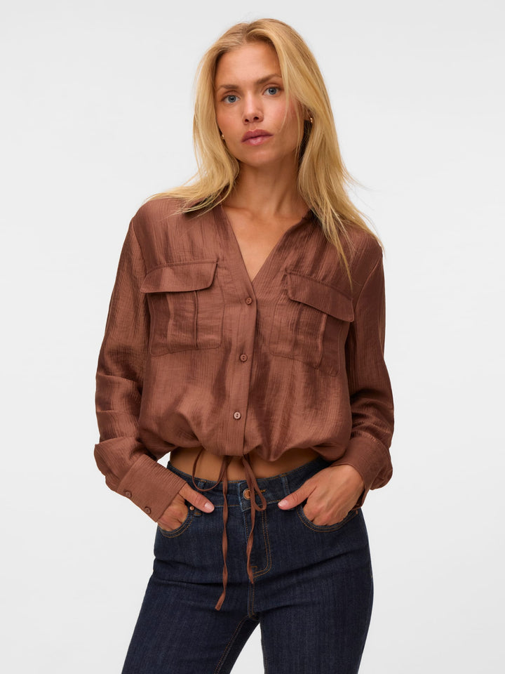 VERO MODA blouse l/m bruin – dames