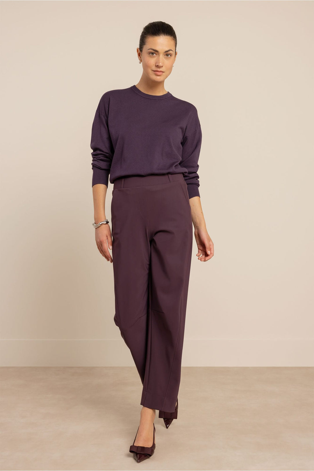 Studio Anneloes 14209 Marlis lange broek aubergine – dames