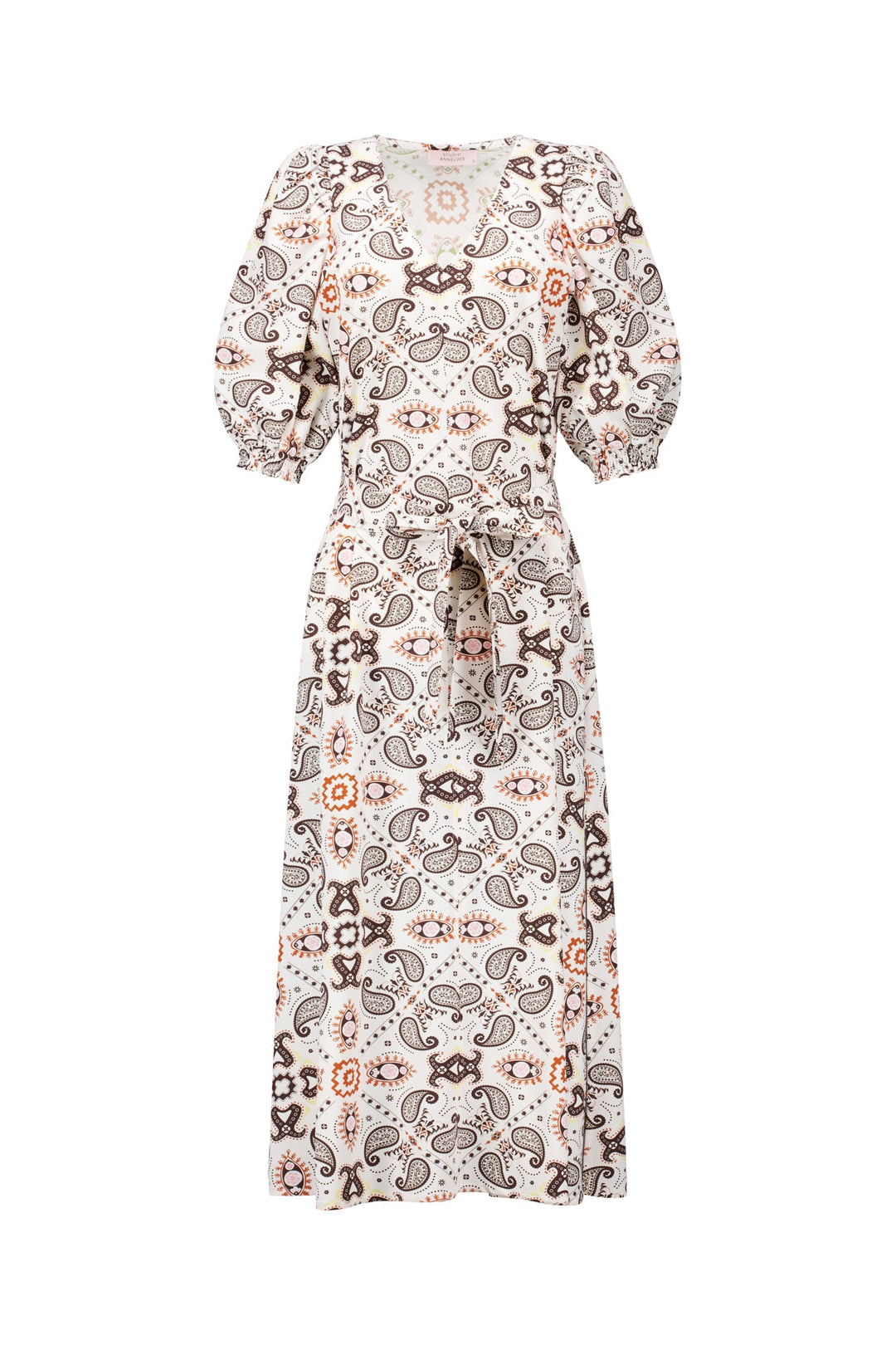 Studio Anneloes 14170 Emira jurk midi dames wit dessin
