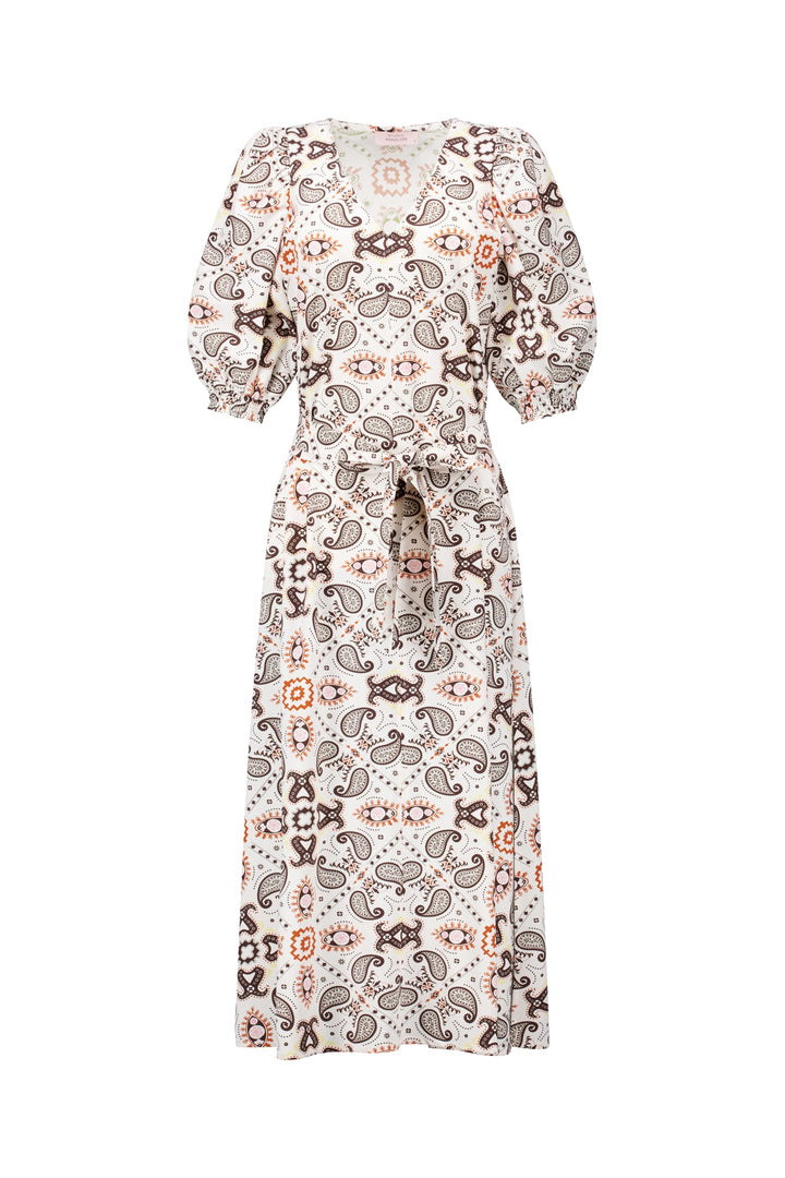 Studio Anneloes 14170 Emira jurk midi dames wit dessin
