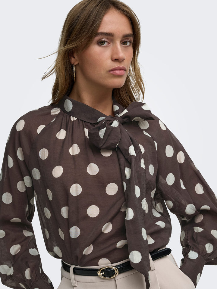 Jacqueline de Yong 15381547 Fay top l/m dames - bruin dessin