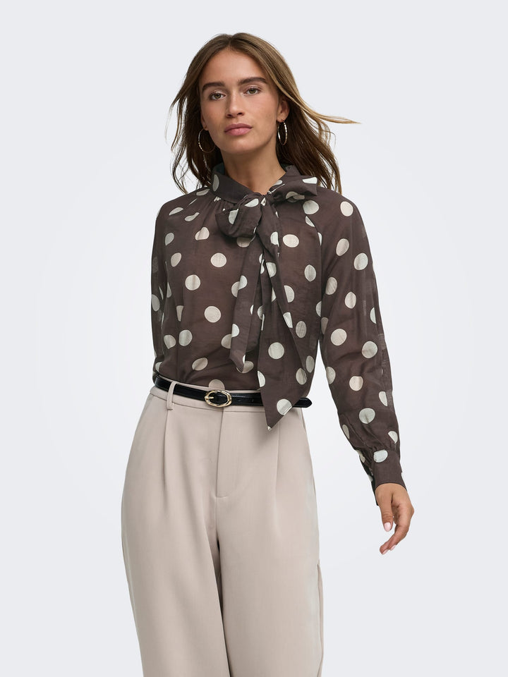 Jacqueline de Yong 15381547 Fay top l/m dames - bruin dessin