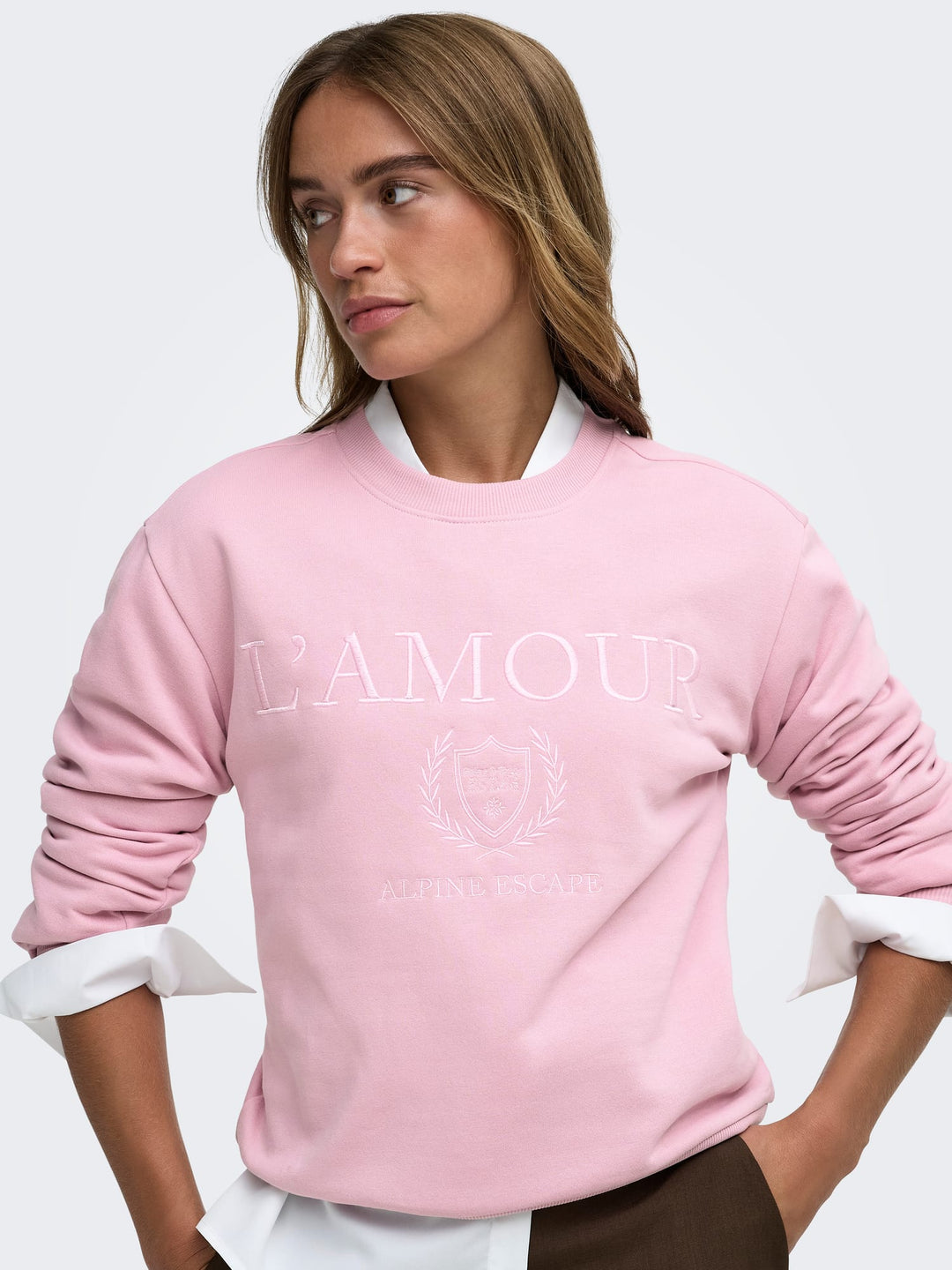 jacqueline de yong 15221015 paris sweater dames licht roze