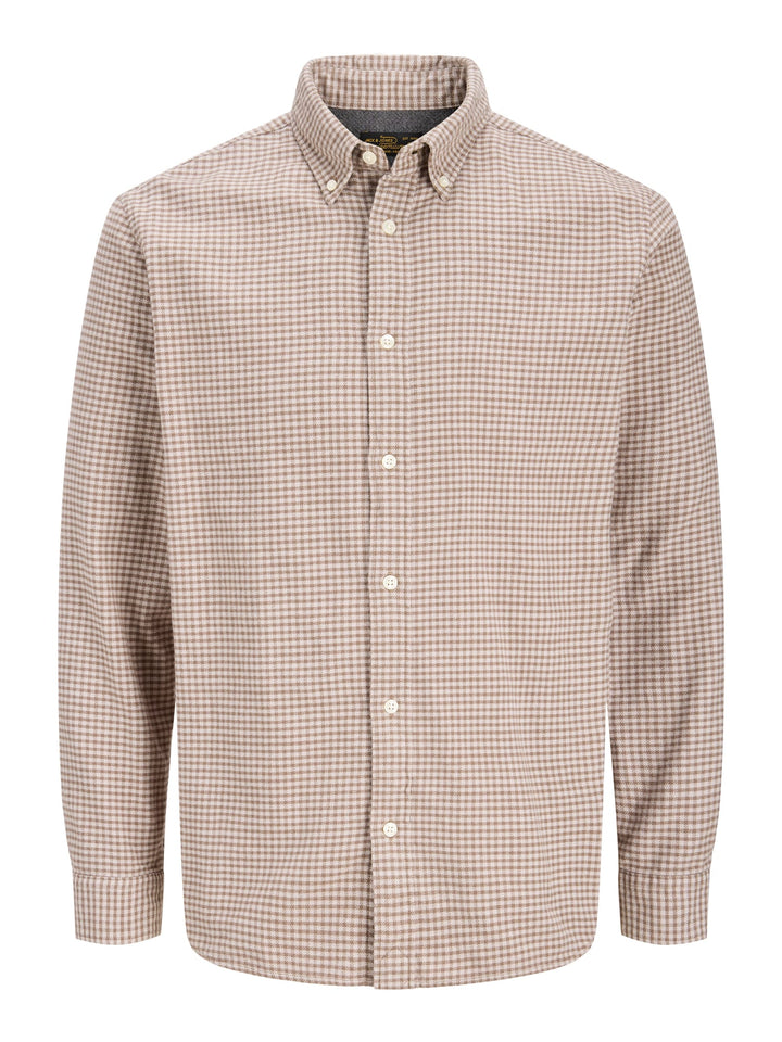 Jack &amp; Jones 12305791 Stanley overhemd zand dessin – heren