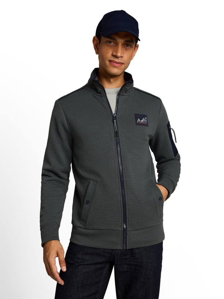Tom Tailor 1052684 vest sweat heren olijf