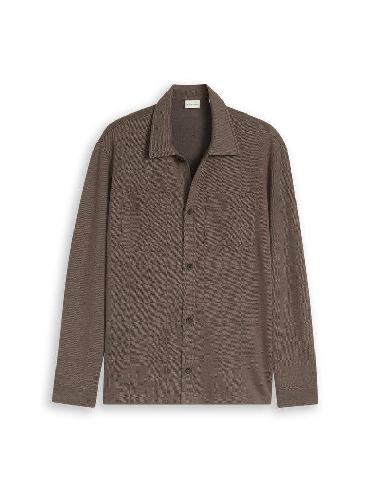 Tom Tailor 1053470 overhemd l/m taupe – heren