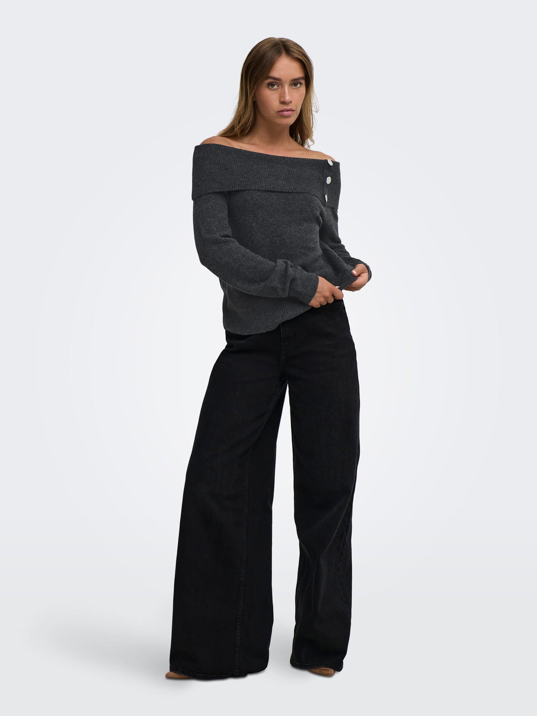 Jacqueline de Yong 15382887 Alina trui dames antraciet